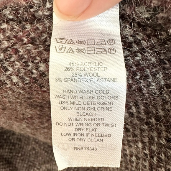 Tahari Women's Brown/Blue Long Sleeve Cardigan Sweater wool blend small - Picture 3 of 4